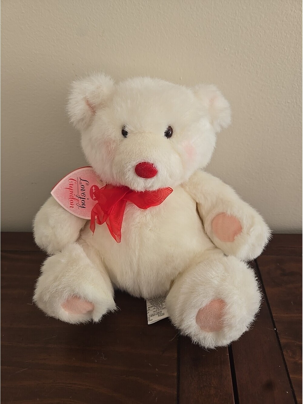 Hallmark Valentine's Day White Pink Red Lovejoy Cupidon 11" Stuffed Plush Teddy